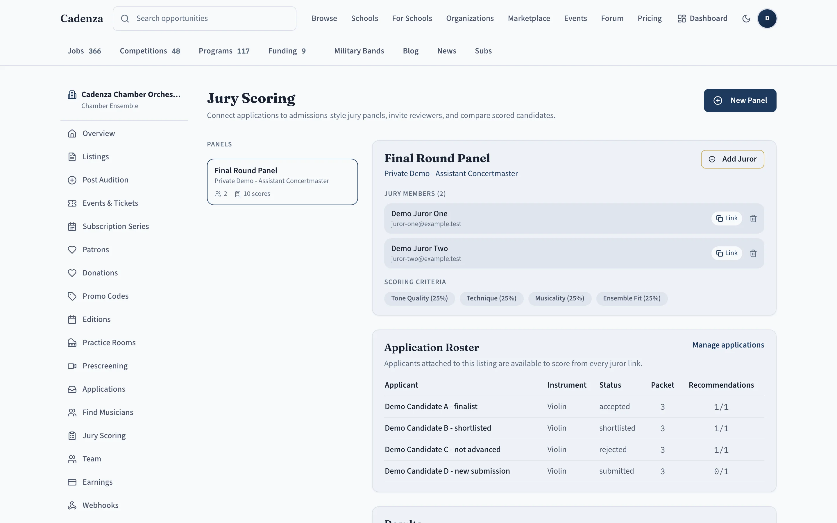 Score finalists with your panel — from anywhere.