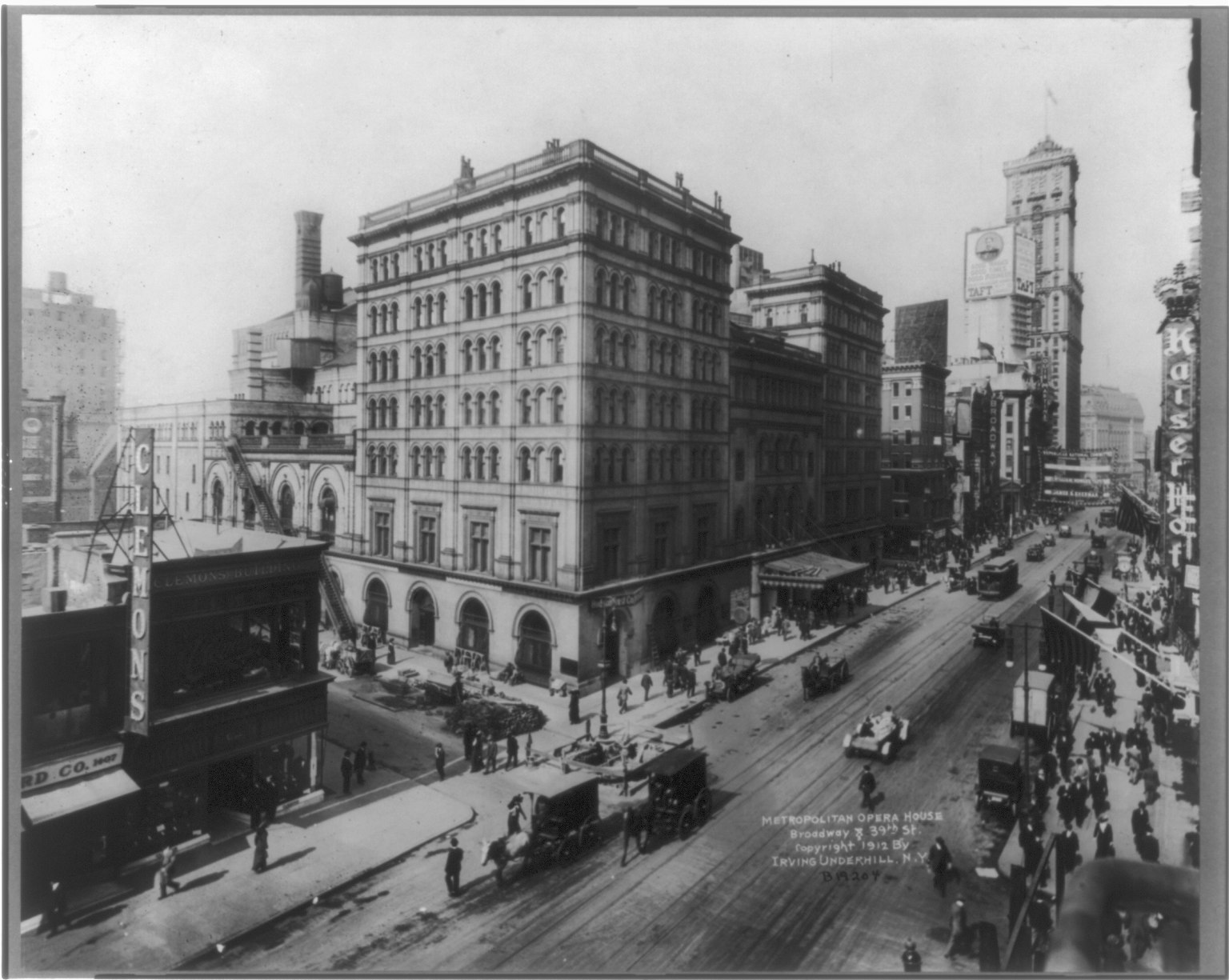 The Metropolitan Opera House, Broadway and 39th Street, 1912