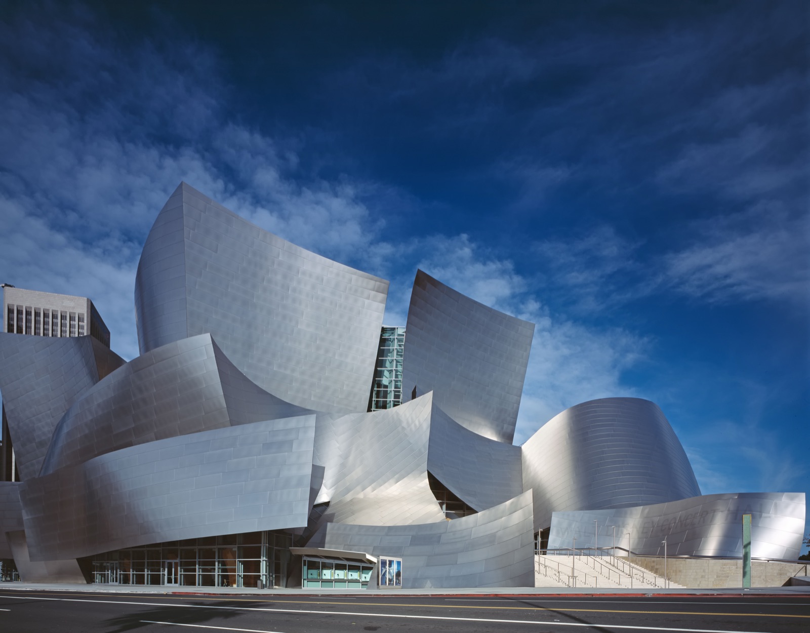 Walt Disney Concert Hall in downtown Los Angeles, designed by Frank Gehry and opened in 2003 as the home of the Los Angeles Philharmonic